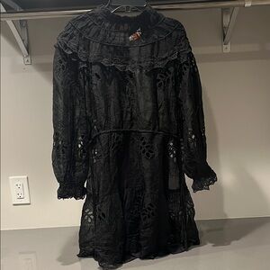 FARM Rio Intricate Black Lace Top